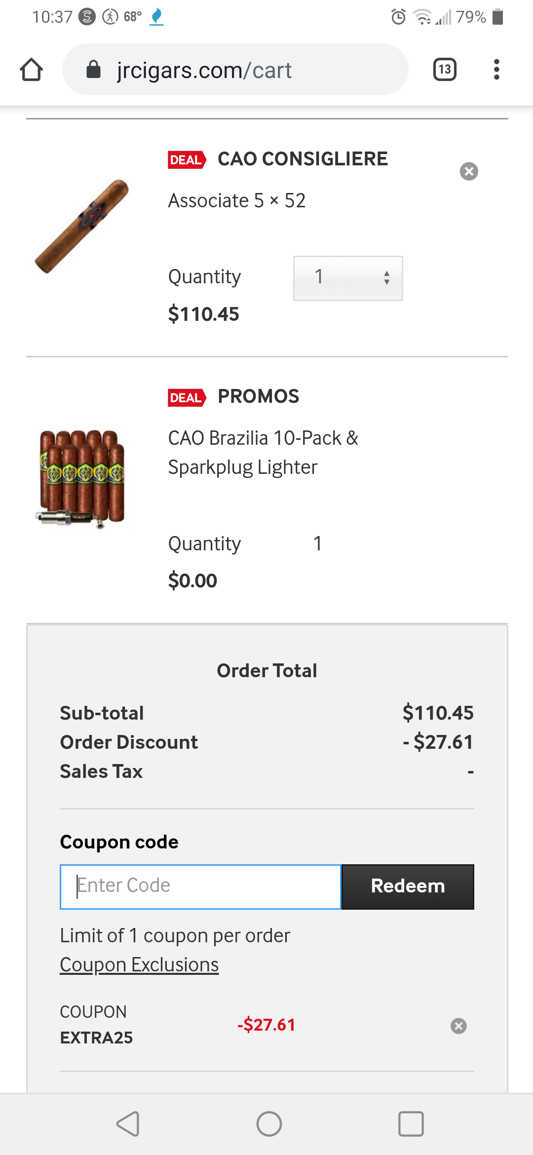 JR Discount plus CAO freebies! Cigar World